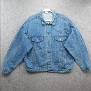 Cummins Hemi Denim Jacket Embossed Mens XL Made In USA Vintage